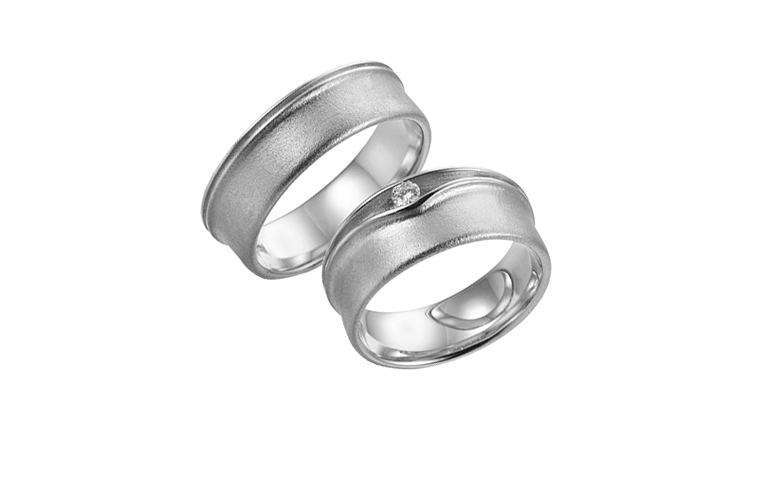 45244+45245-wedding rings, white gold 750 with brillant